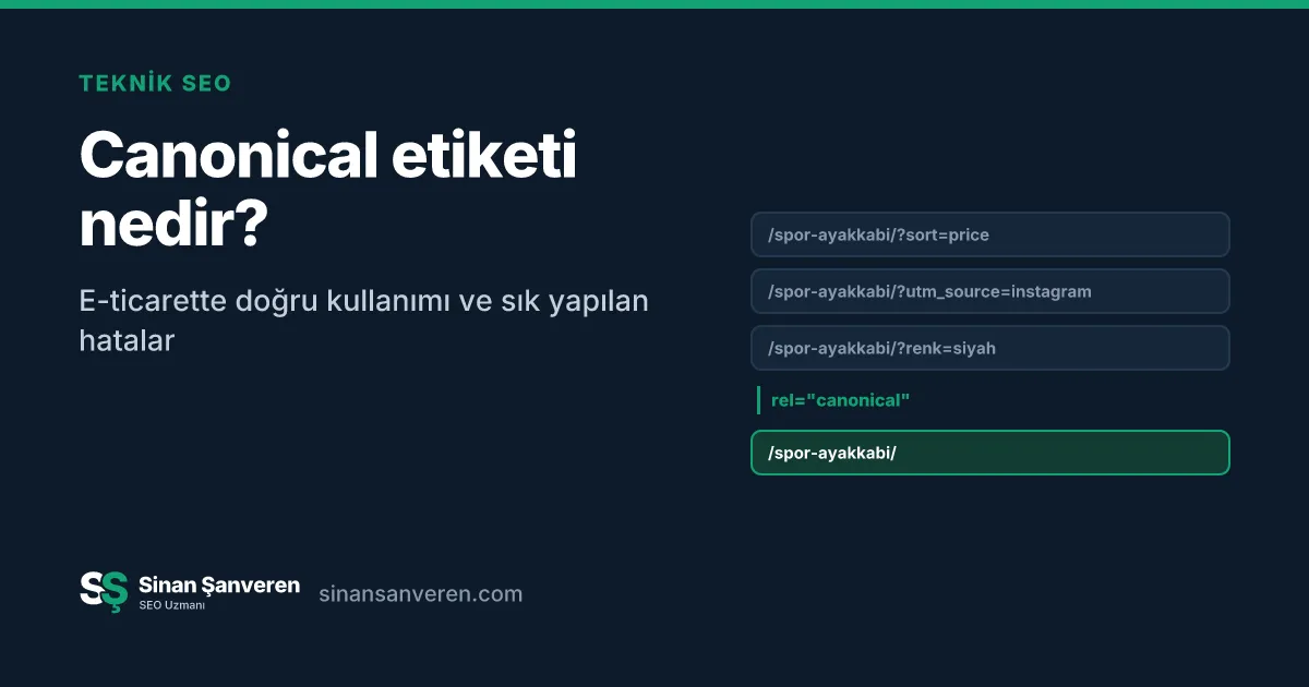 Parametreli adreslerin canonical etiketiyle asıl kategori sayfasına bağlanması