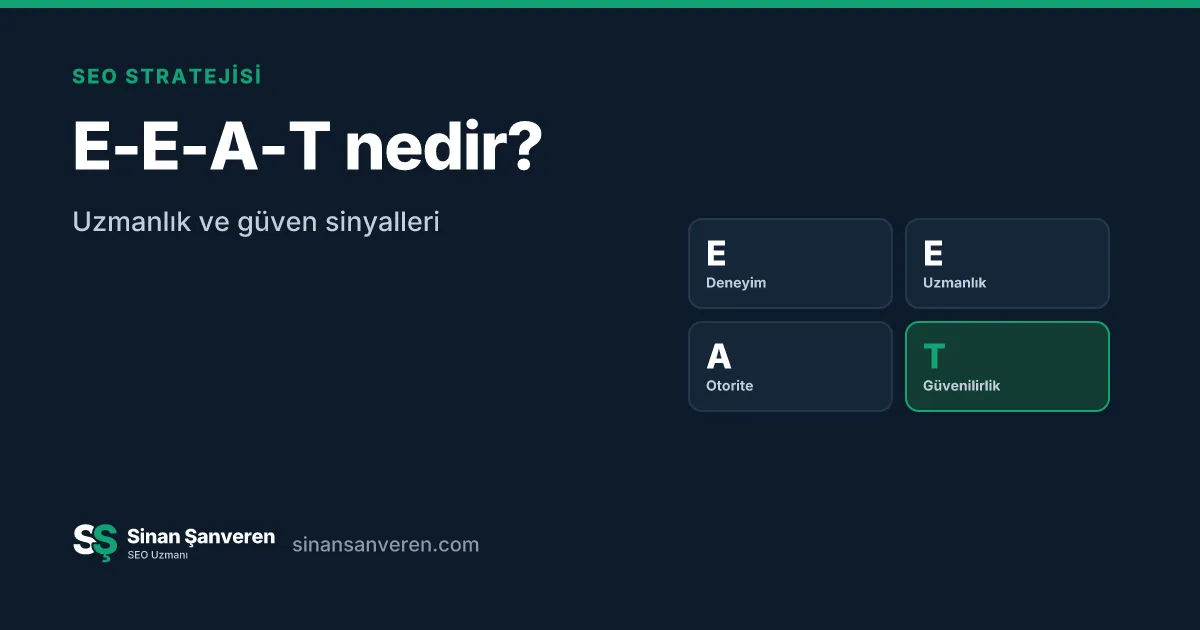 E-E-A-T: deneyim, uzmanlık, otorite ve güvenilirlik
