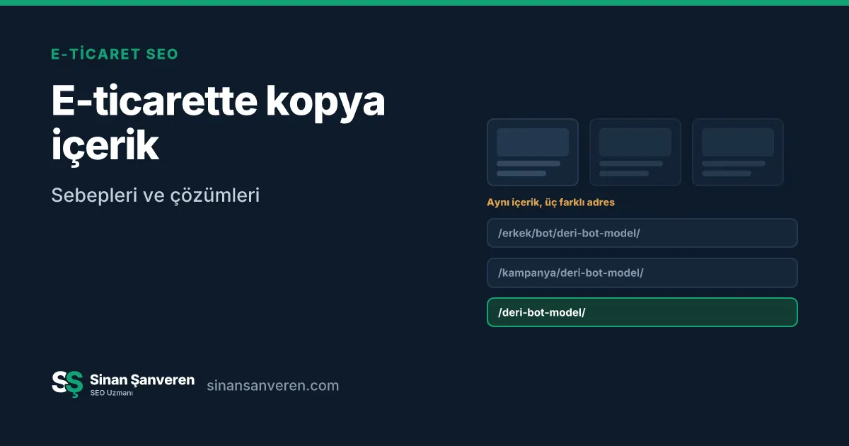 Aynı ürün sayfasının üç farklı adreste yayınlanması ve tek asıl adres