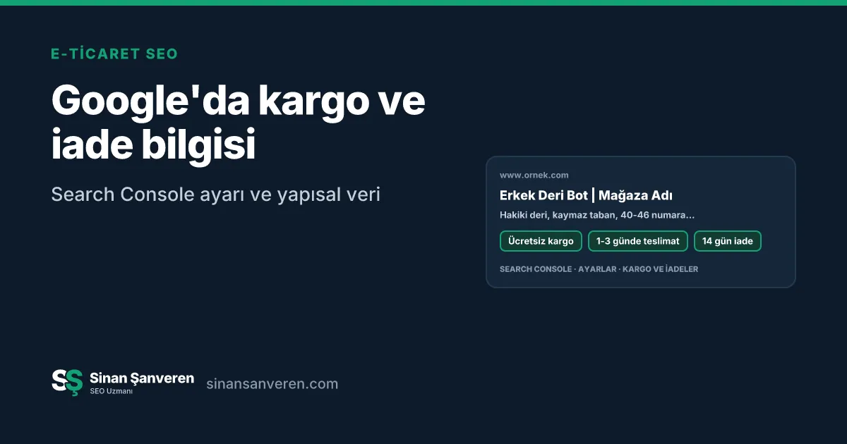Arama sonucunda ücretsiz kargo, teslimat süresi ve iade bilgisi gösteren ürün sonucu