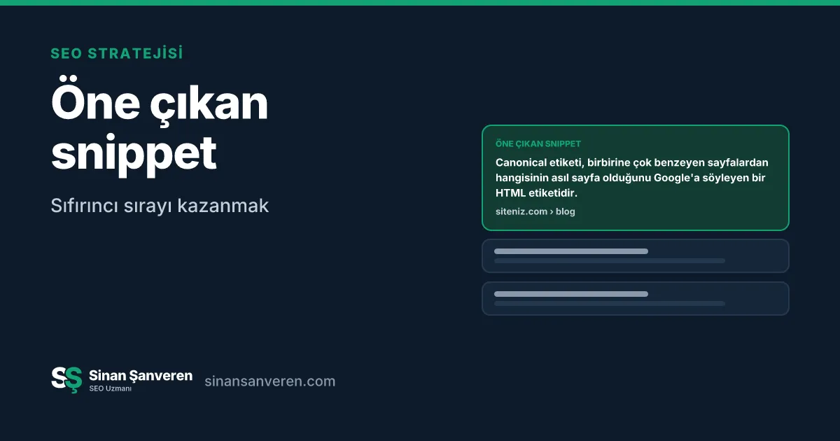 Arama sonuçlarının üstündeki öne çıkan snippet kutusu