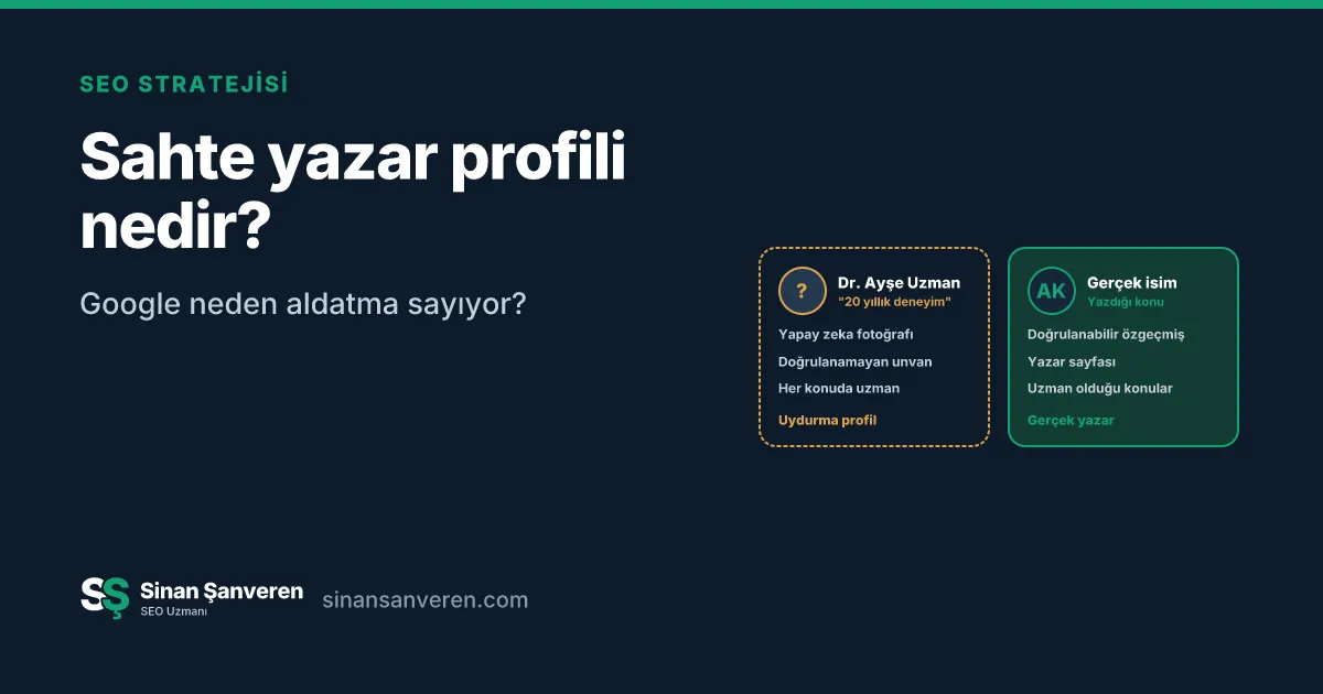 Uydurma yazar profili ile gerçek yazar bilgisinin karşılaştırması