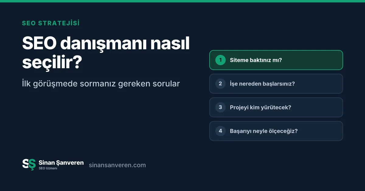 SEO danışmanı seçerken ilk görüşmede sorulacak sorular listesi