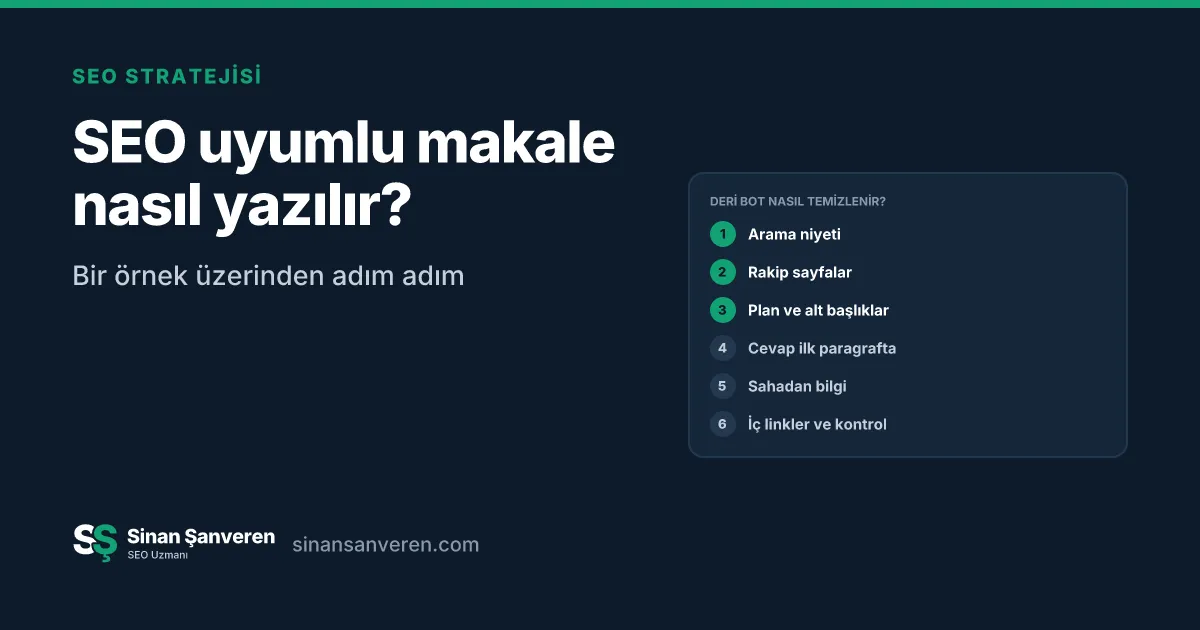 Bir SEO makalesinin hazırlanma adımları