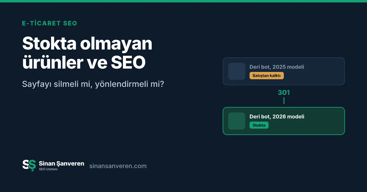 Satıştan kalkan ürün sayfasının yeni modele 301 ile yönlendirilmesi