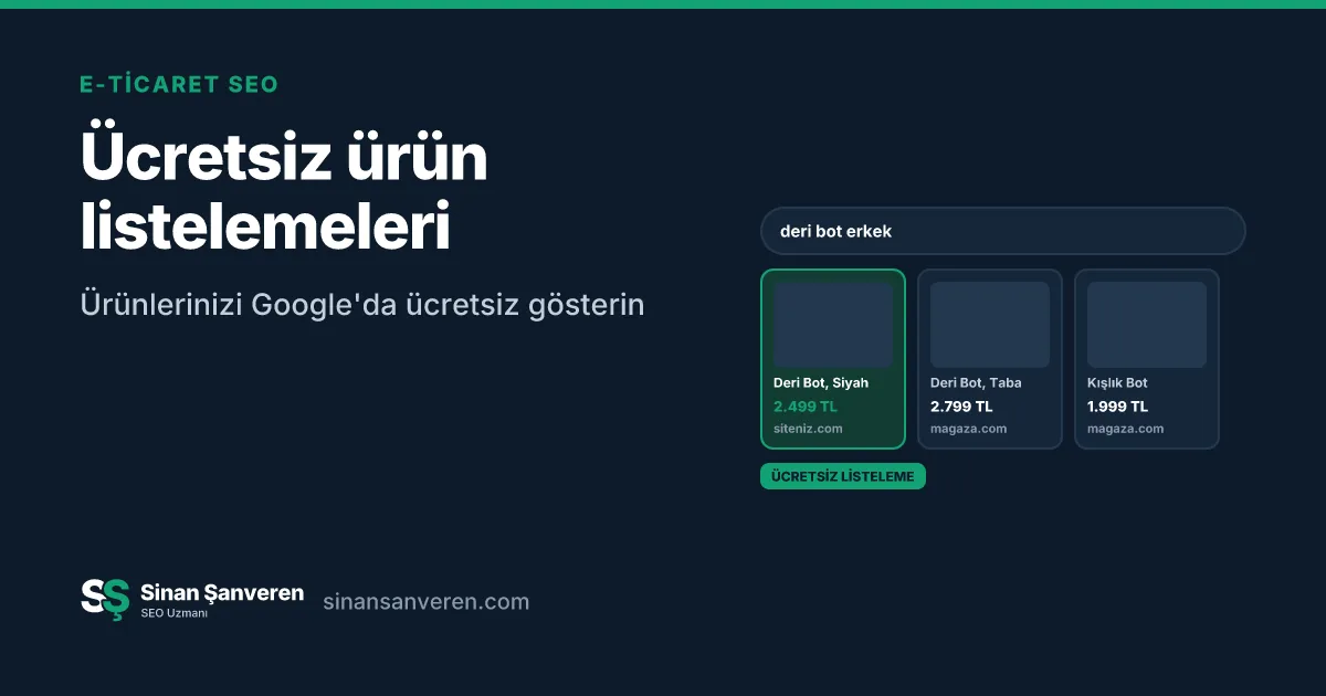 Google aramada ücretsiz ürün listelemesi kartları