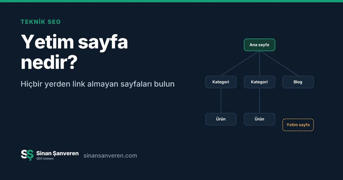 Site yapısında hiçbir sayfadan link almayan yetim sayfa
